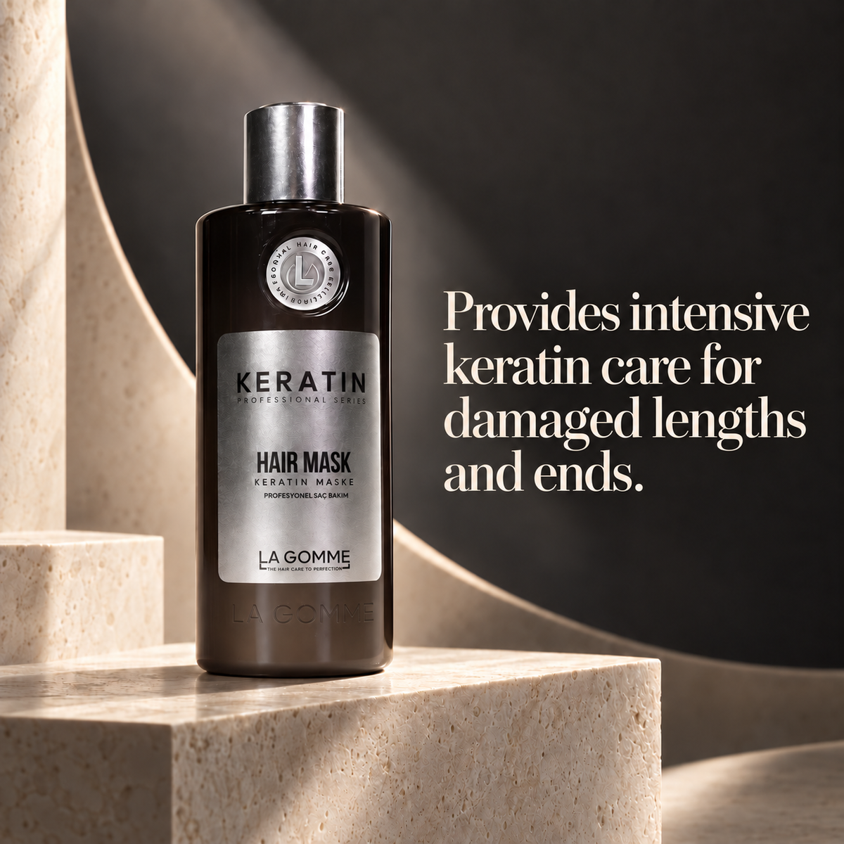 Keratin — Mask — Provides intensive keratin care for damaged lengths and ends.