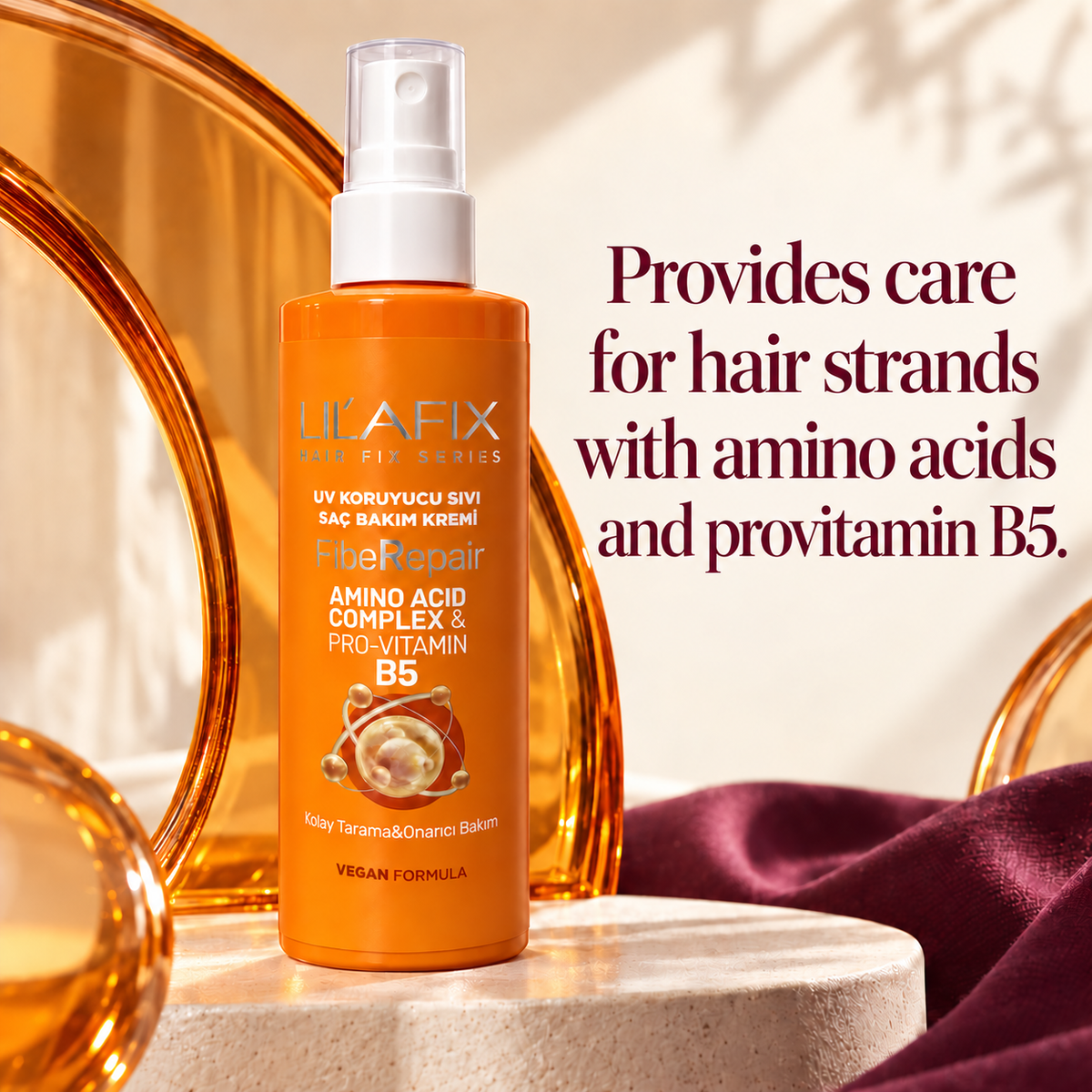 FibeRepair — UV Protective Liquid Hair Conditioner — Provides care for hair strands with amino acids and provitamin B5.
