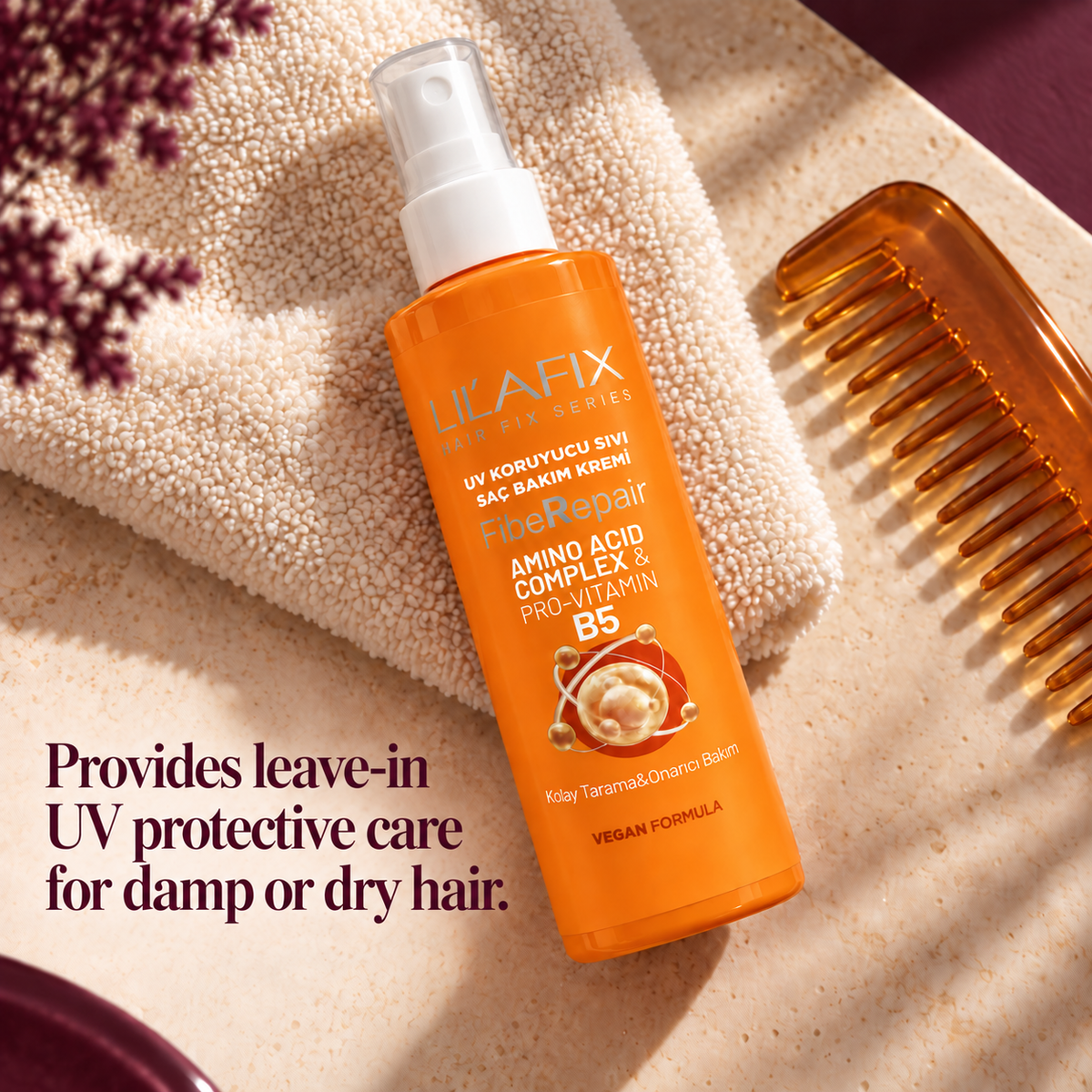 FibeRepair — UV Protective Liquid Hair Conditioner — Provides leave-in UV protective care for damp or dry hair.