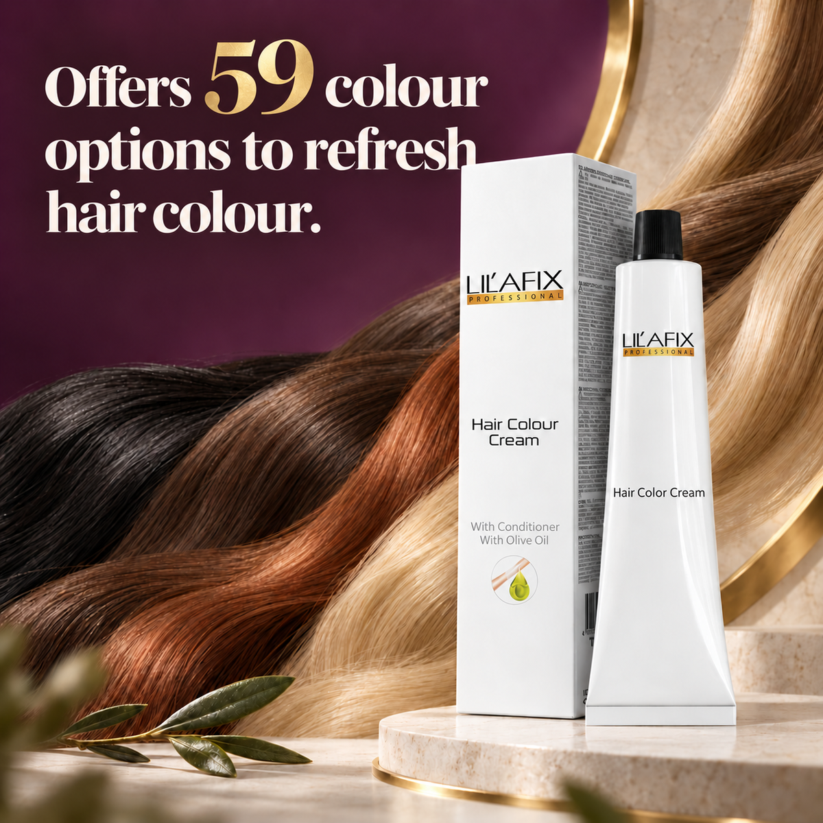 Hair Colour Cream — Cream Hair Colour — Offers 59 colour options to refresh hair colour.