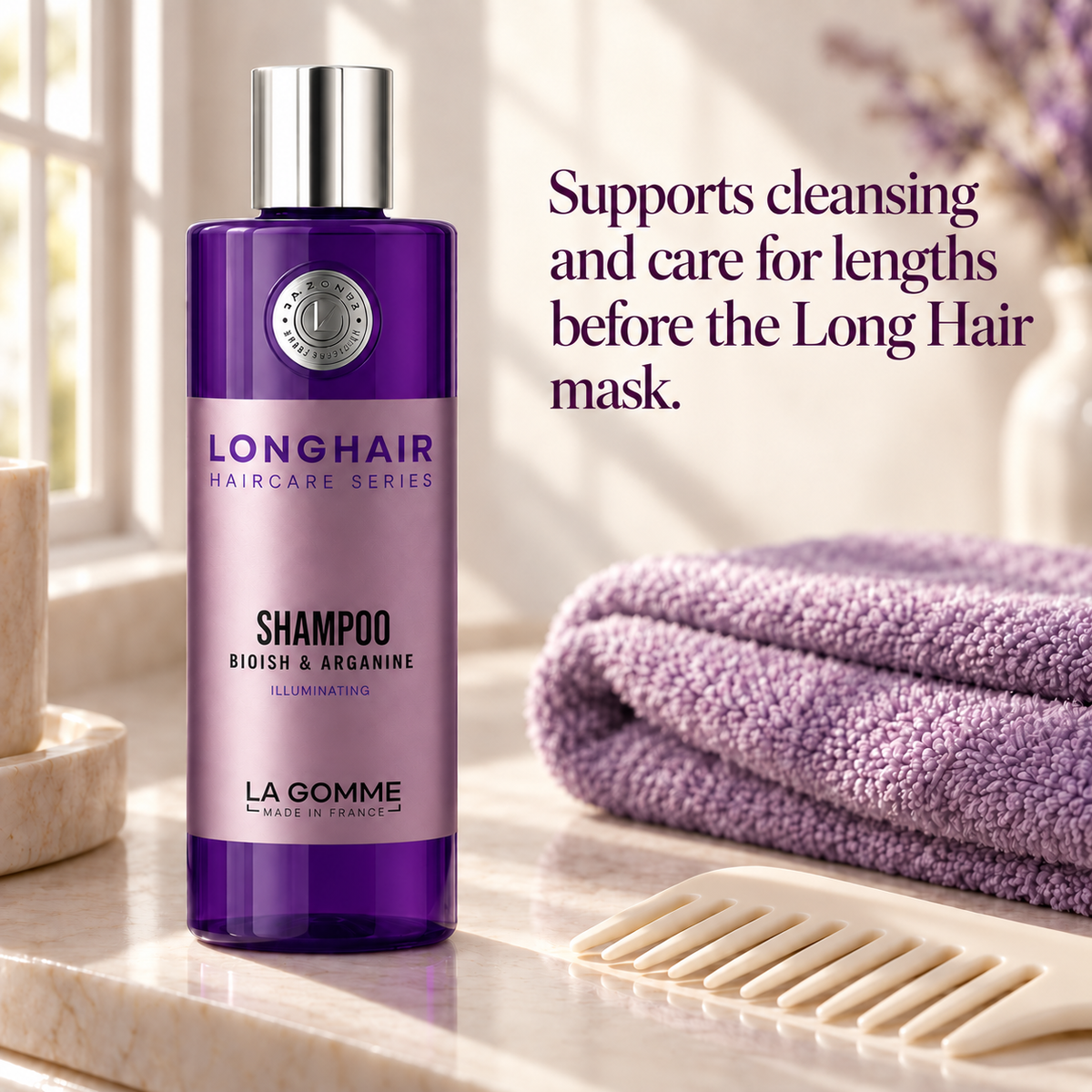 Long Hair — Shampoo — Supports cleansing and care for lengths before the Long Hair mask.
