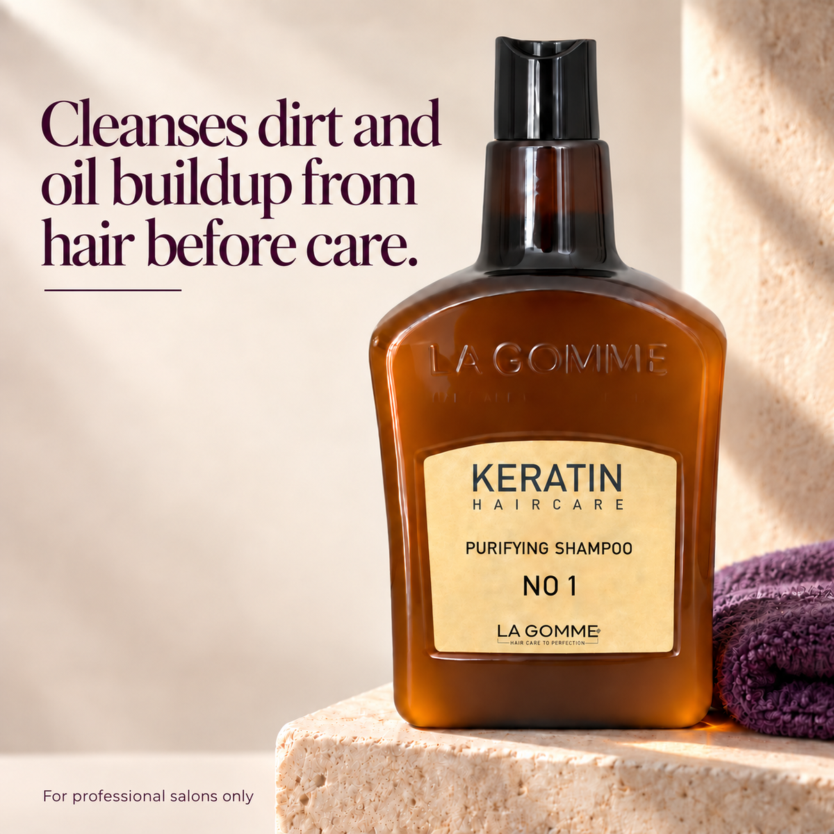 La Gomme Clarifying Shampoo No. 1 — Cleanses dirt and oil buildup from hair before care.