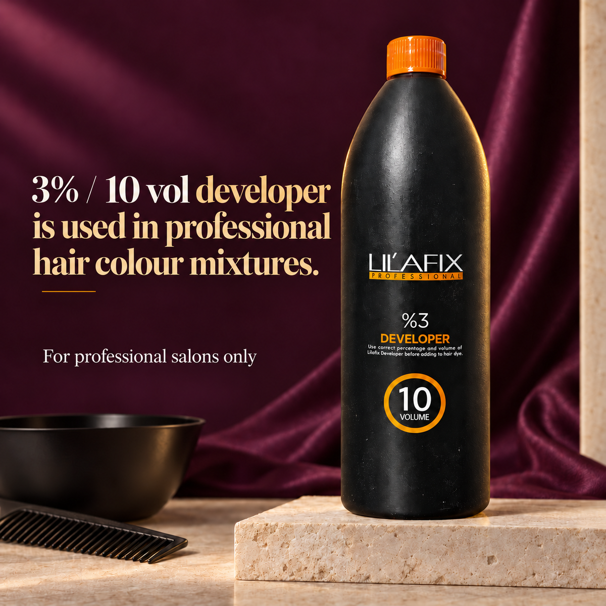 Lilafix Developer 3% — 10 Volume — 3% / 10 vol developer is used in professional hair colour mixtures.