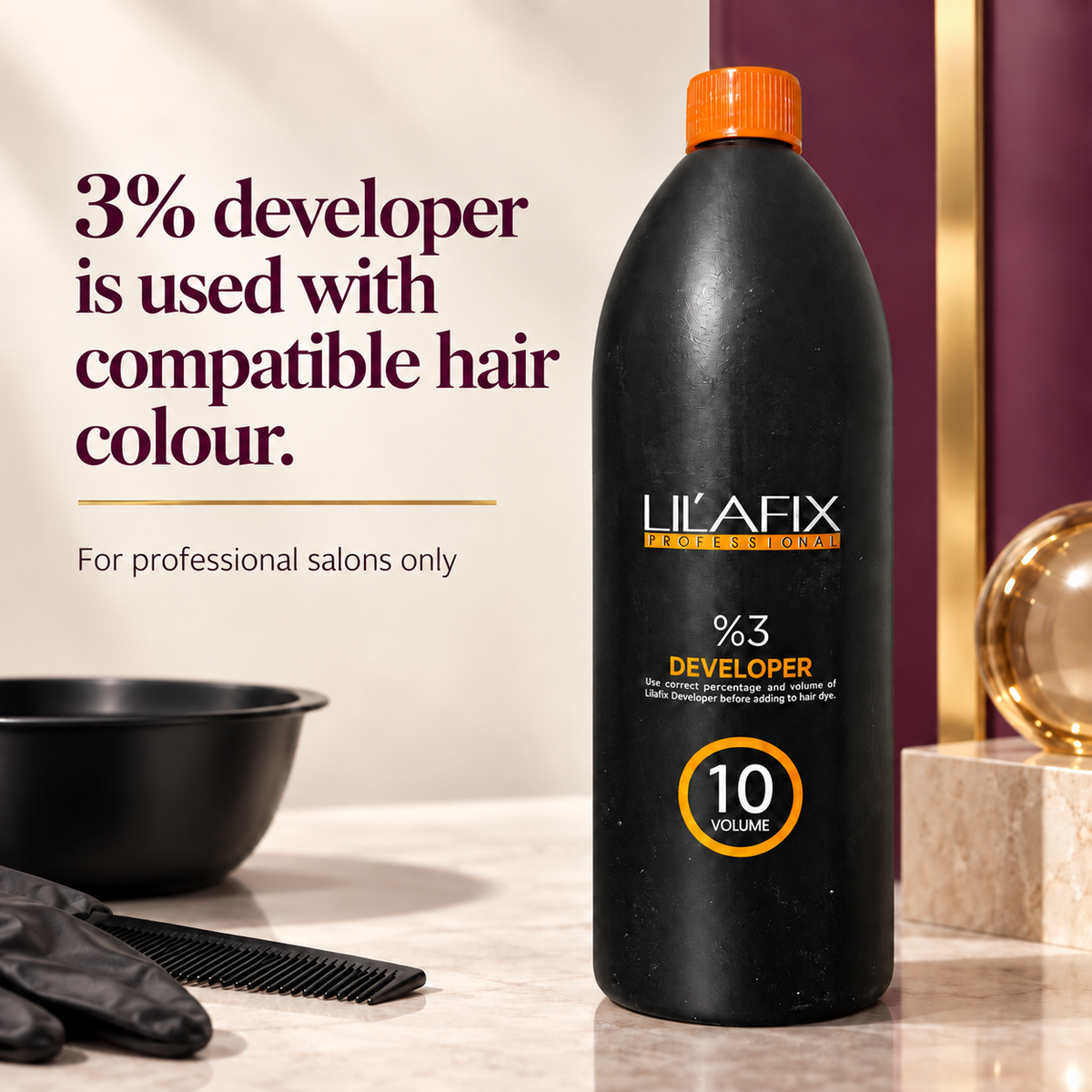Lilafix Developer 3% — 10 Volume — 3% developer is used with compatible hair colour.