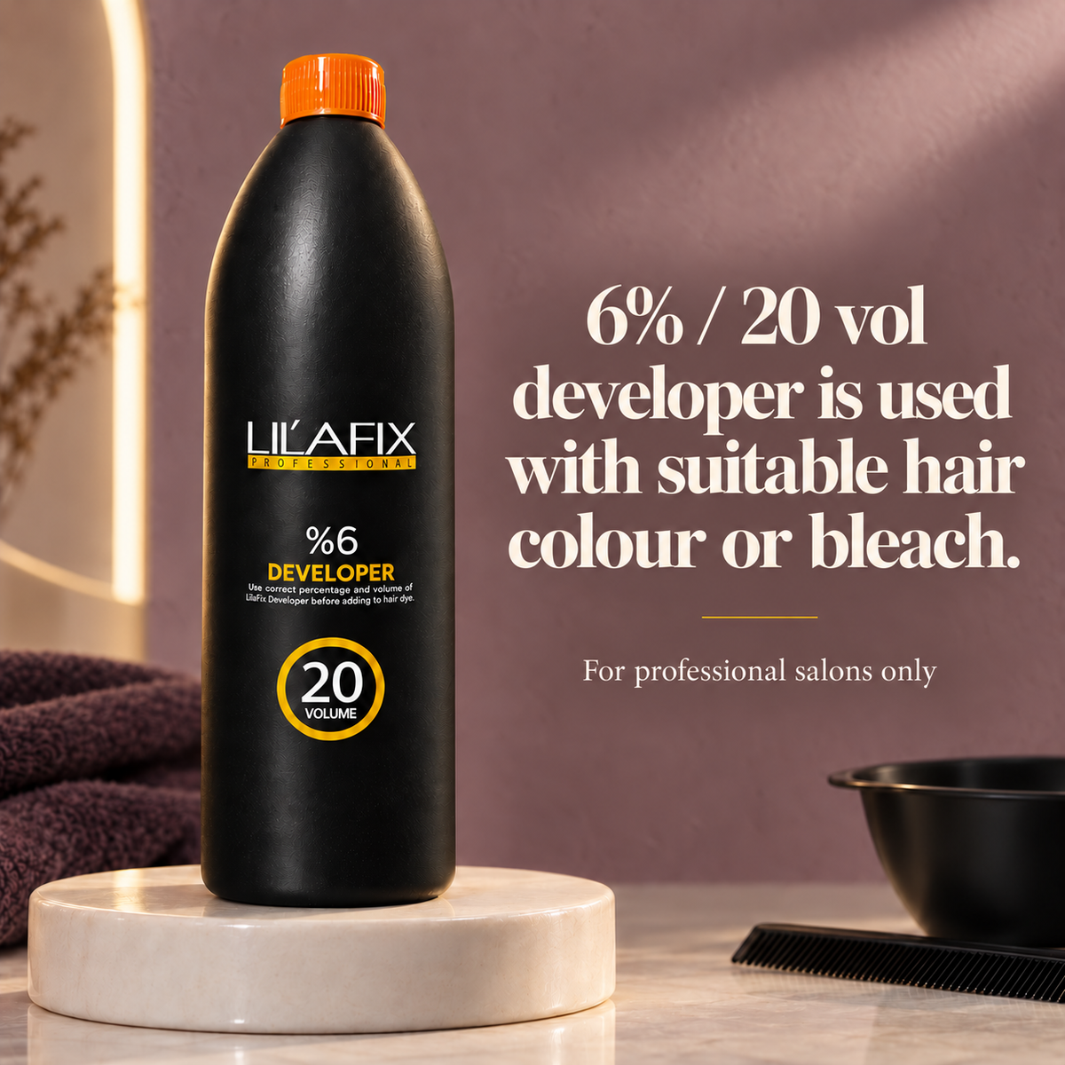Lilafix Developer 6% — 20 Volume — 6% / 20 vol developer is used with suitable hair colour or bleach.
