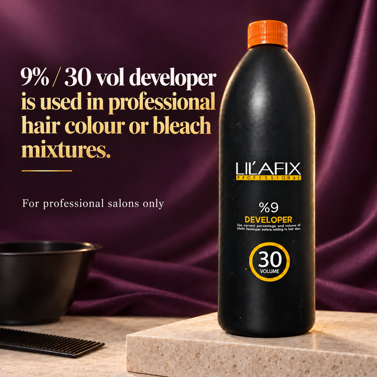 Lilafix Developer 9% — 30 Volume — 9% / 30 vol developer is used in professional hair colour or bleach mixtures.
