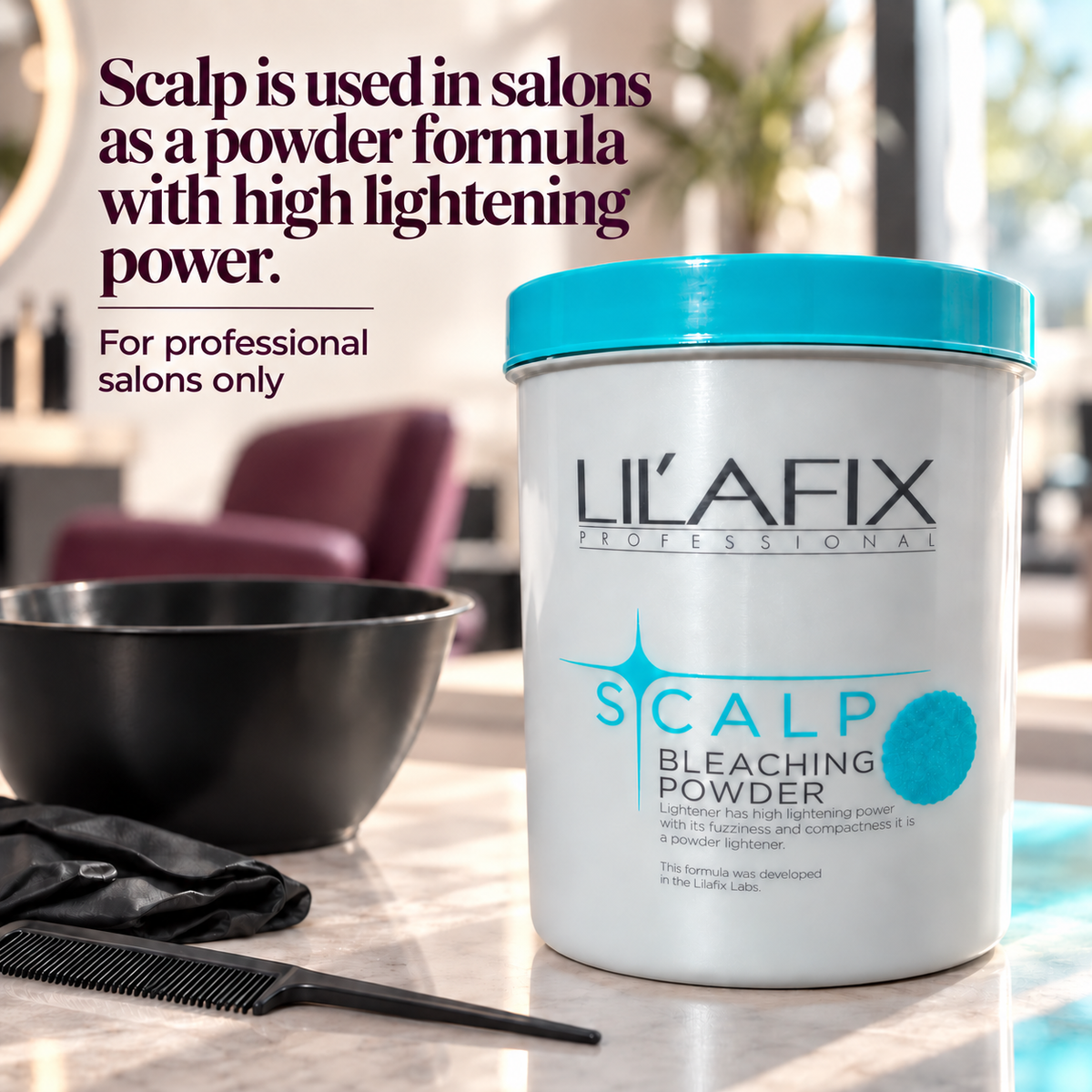 Lilafix Scalp Bleaching Powder — Scalp is used in salons as a powder formula with high lightening power.