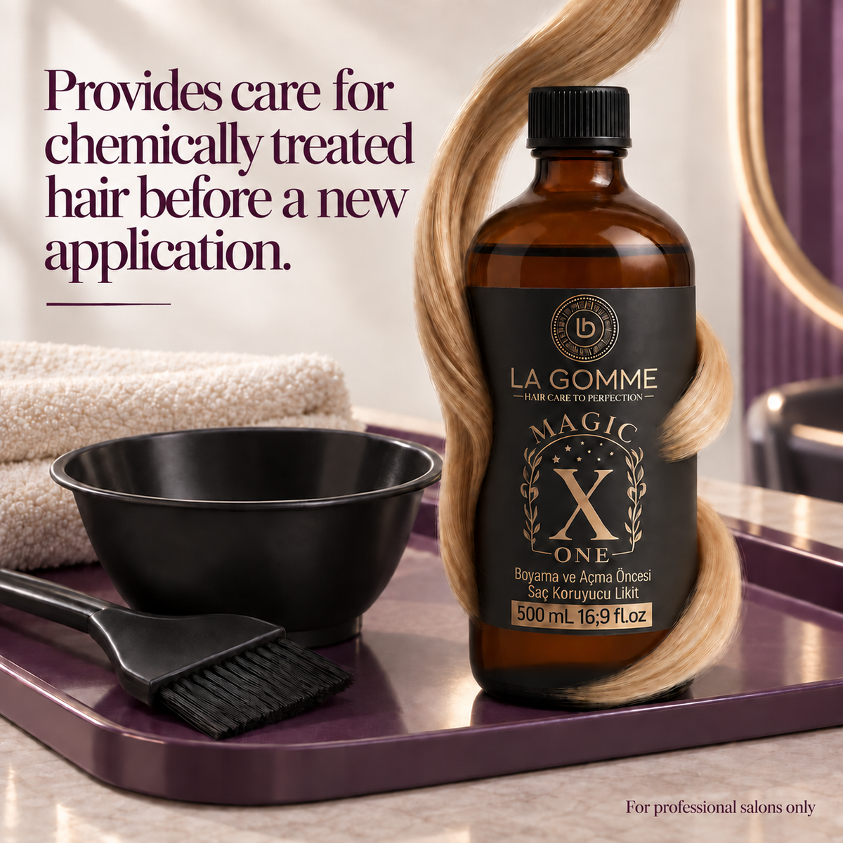 La Gomme Magic X One — Provides care for chemically treated hair before a new application.