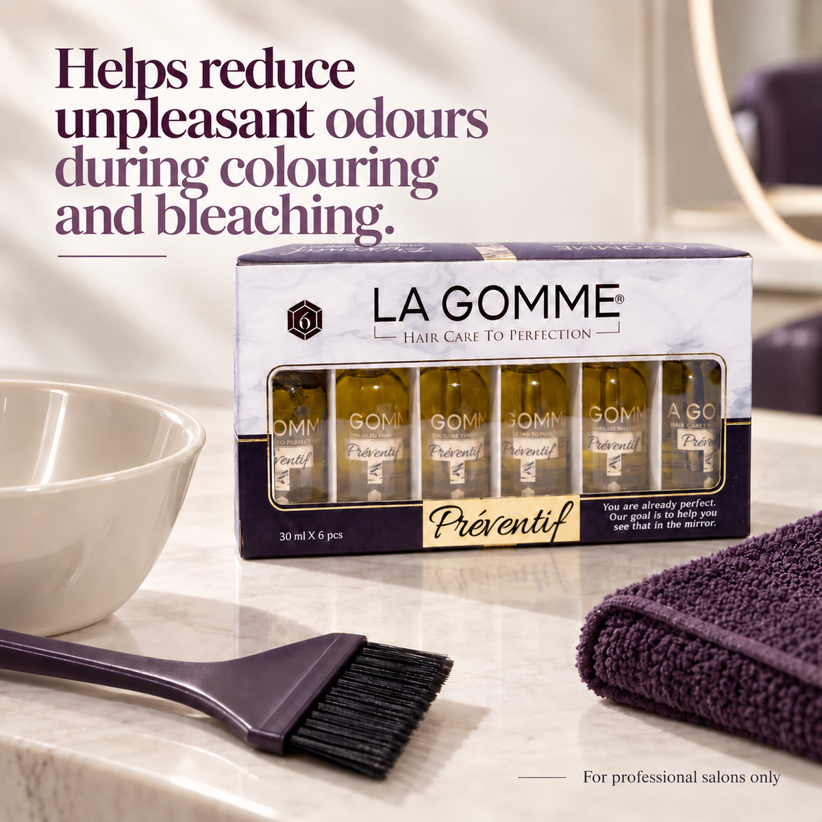 La Gomme Preventiv Serum — Helps reduce unpleasant odours during colouring and bleaching.