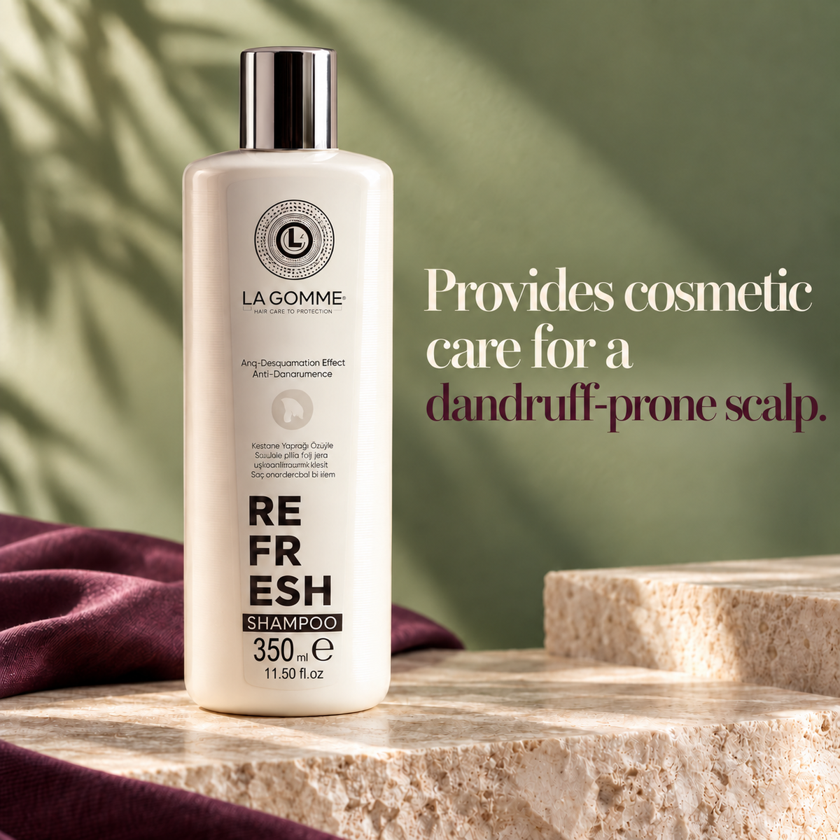 Refresh — Shampoo — Provides cosmetic care for a dandruff-prone scalp.