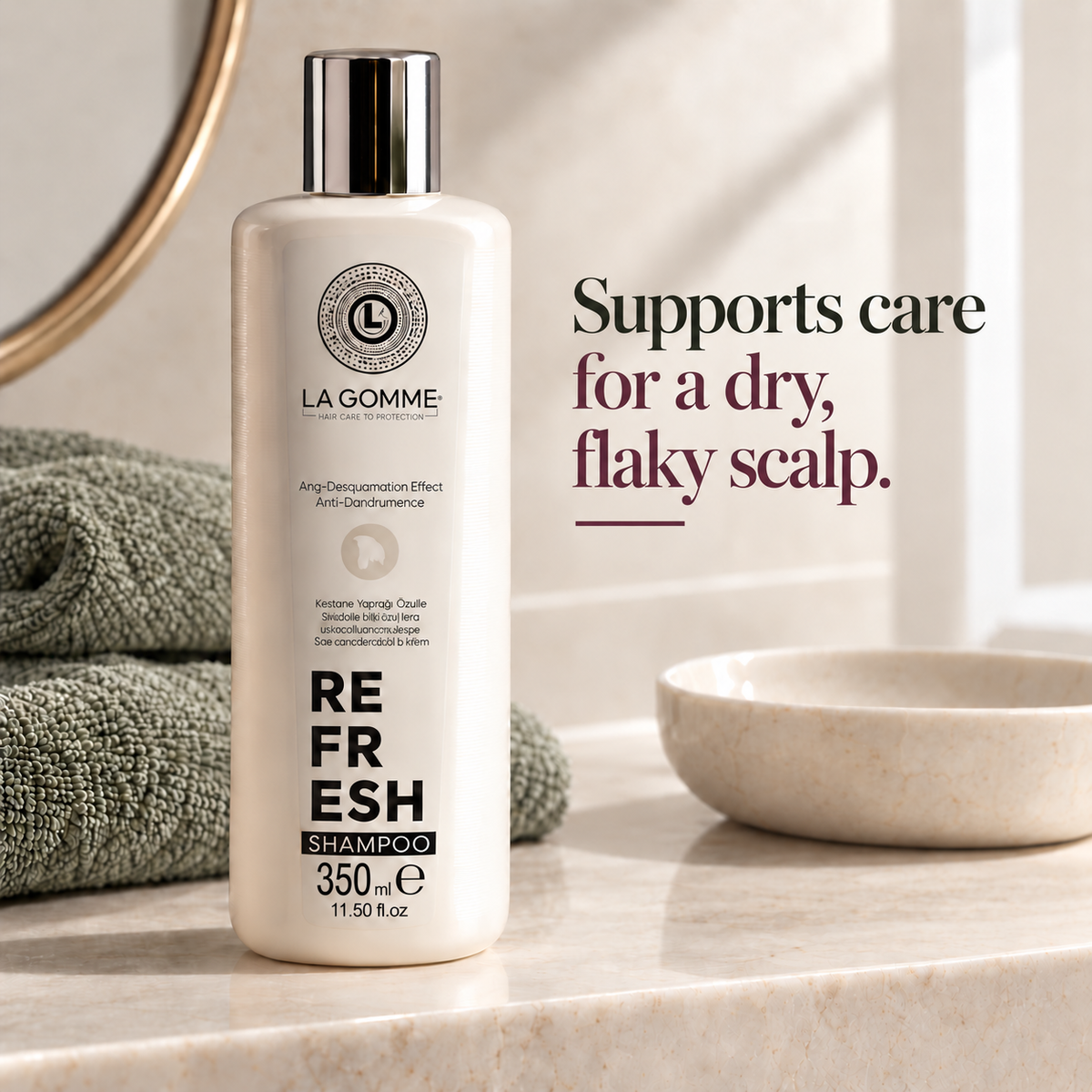 Refresh — Shampoo — Supports care for a dry, flaky scalp.