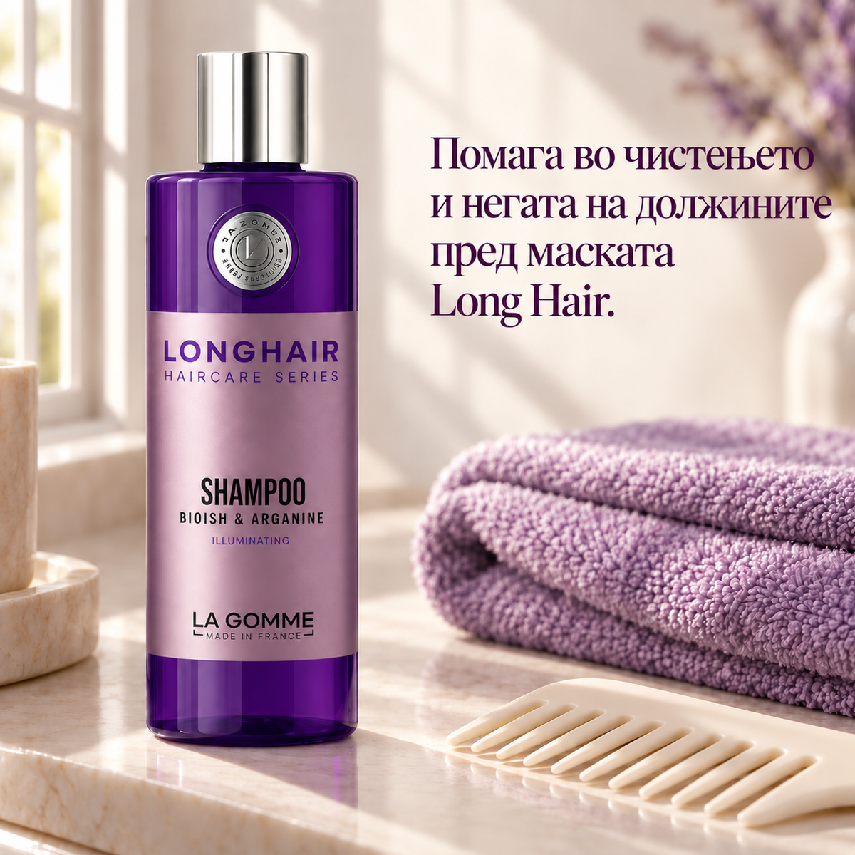 Long Hair — шампон — Помага во чистењето и негата на должините пред маската Long Hair.