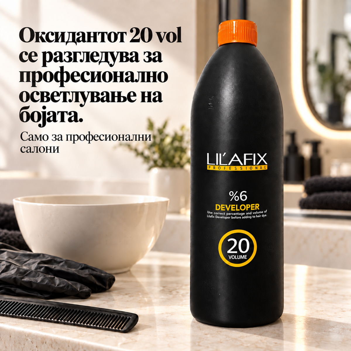 Lilafix Developer 6% — 20 vol — Оксидантот 20 vol се разгледува за професионално осветлување на бојата.