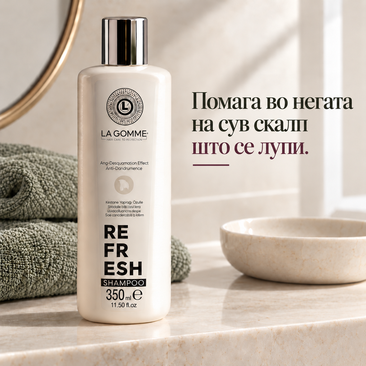 Refresh — шампон — Помага во негата на сув скалп што се лупи.