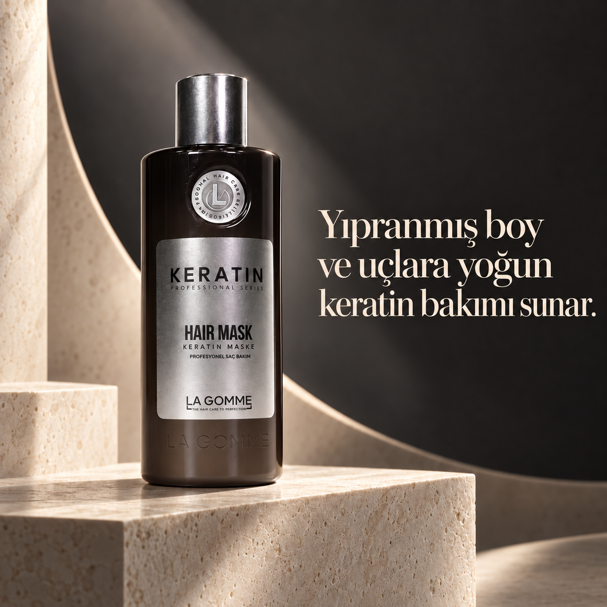 Keratin — Maske — Yıpranmış boy ve uçlara yoğun keratin bakımı sunar.