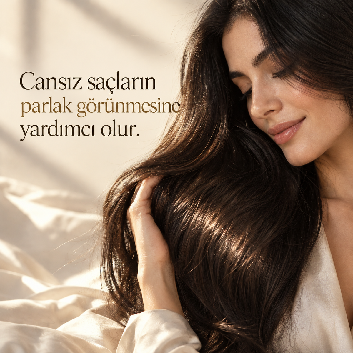 Keratin — Serum — Cansız saçların parlak görünmesine yardımcı olur.