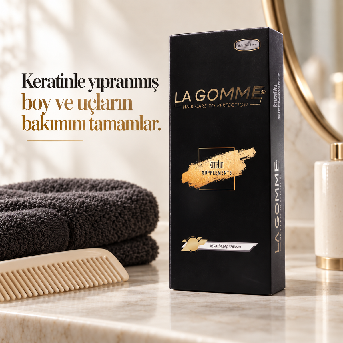 Keratin — Serum — Keratinle yıpranmış boy ve uçların bakımını tamamlar.