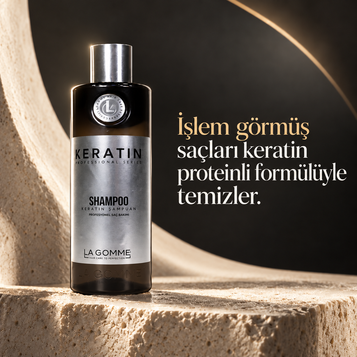 Keratin — Şampuan — İşlem görmüş saçları keratin proteinli formülüyle temizler.