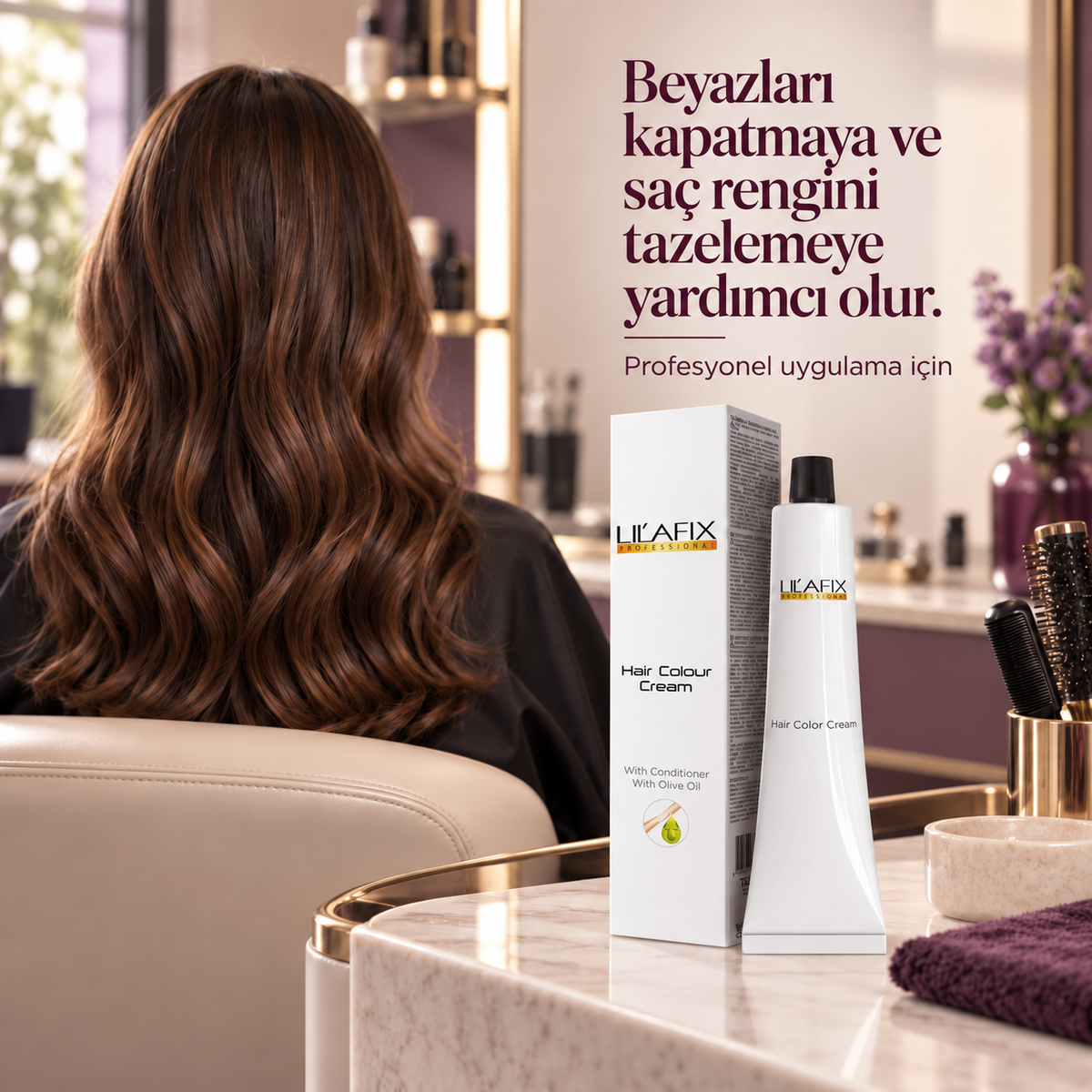 Hair Colour Cream — Saç Boyası Kremi — Beyazları kapatmaya ve saç rengini tazelemeye yardımcı olur.
