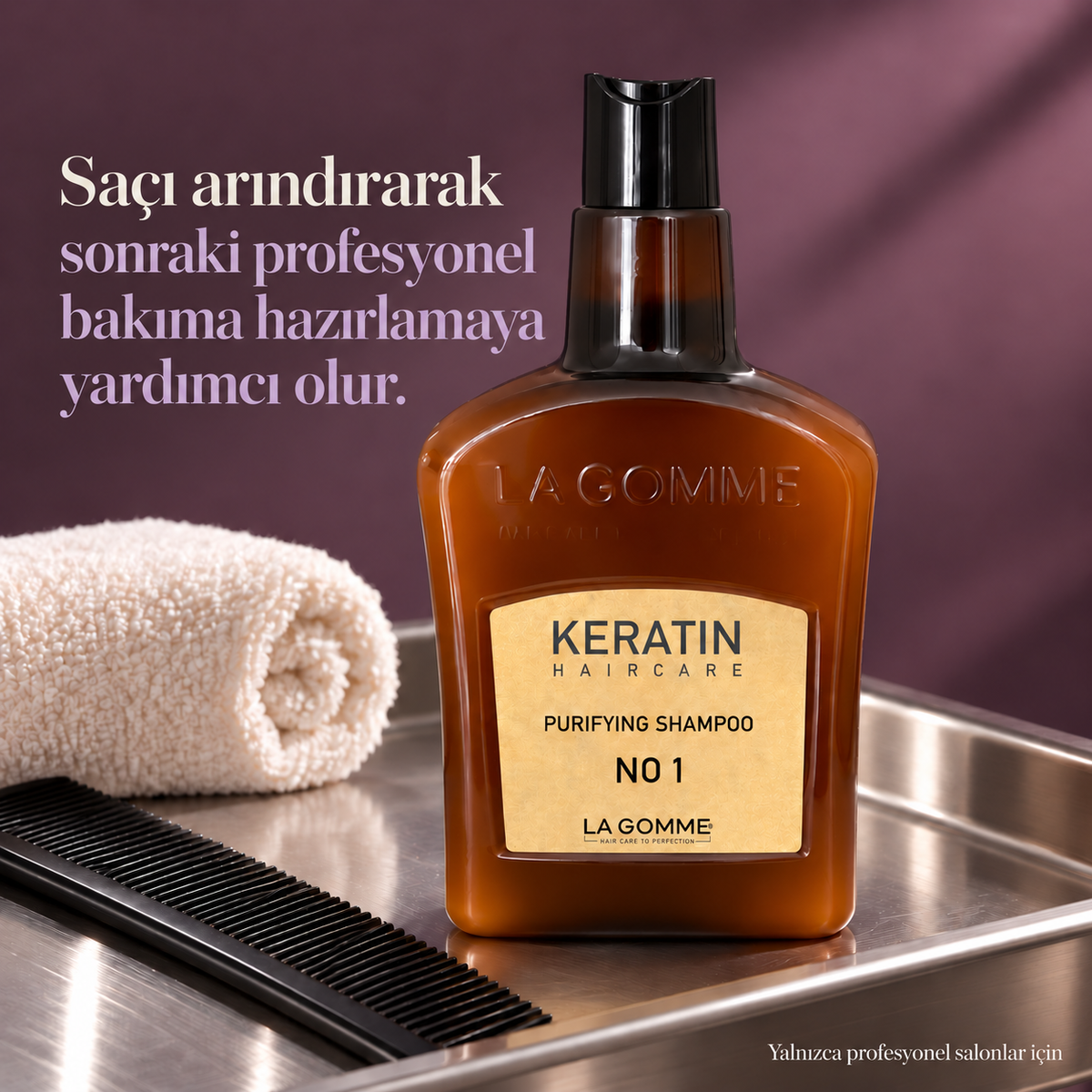 La Gomme Arındırıcı Şampuan No. 1 — Saçı arındırarak sonraki profesyonel bakıma hazırlamaya yardımcı olur.