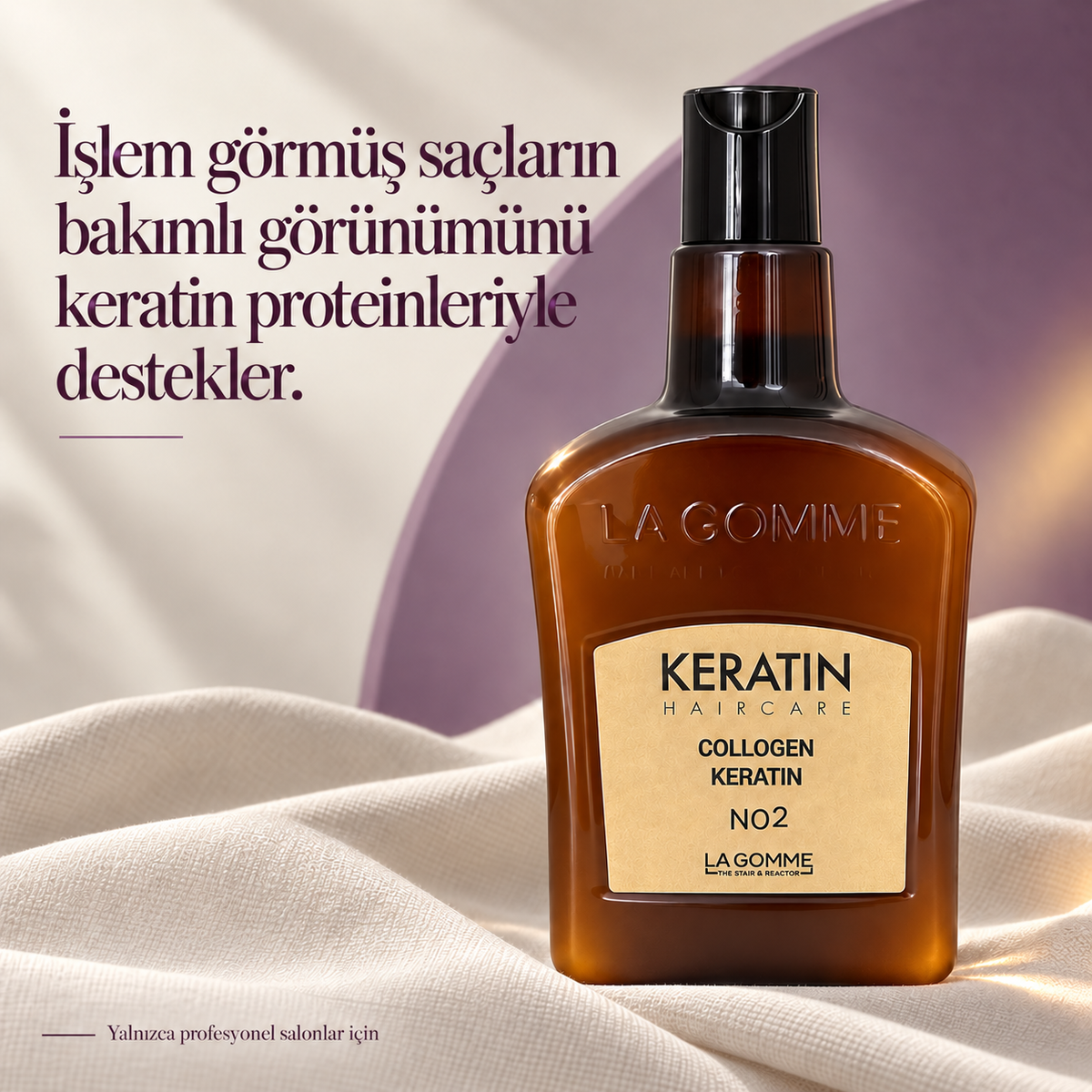 La Gomme Collagen Keratin No. 2 — İşlem görmüş saçların bakımlı görünümünü keratin proteinleriyle destekler.