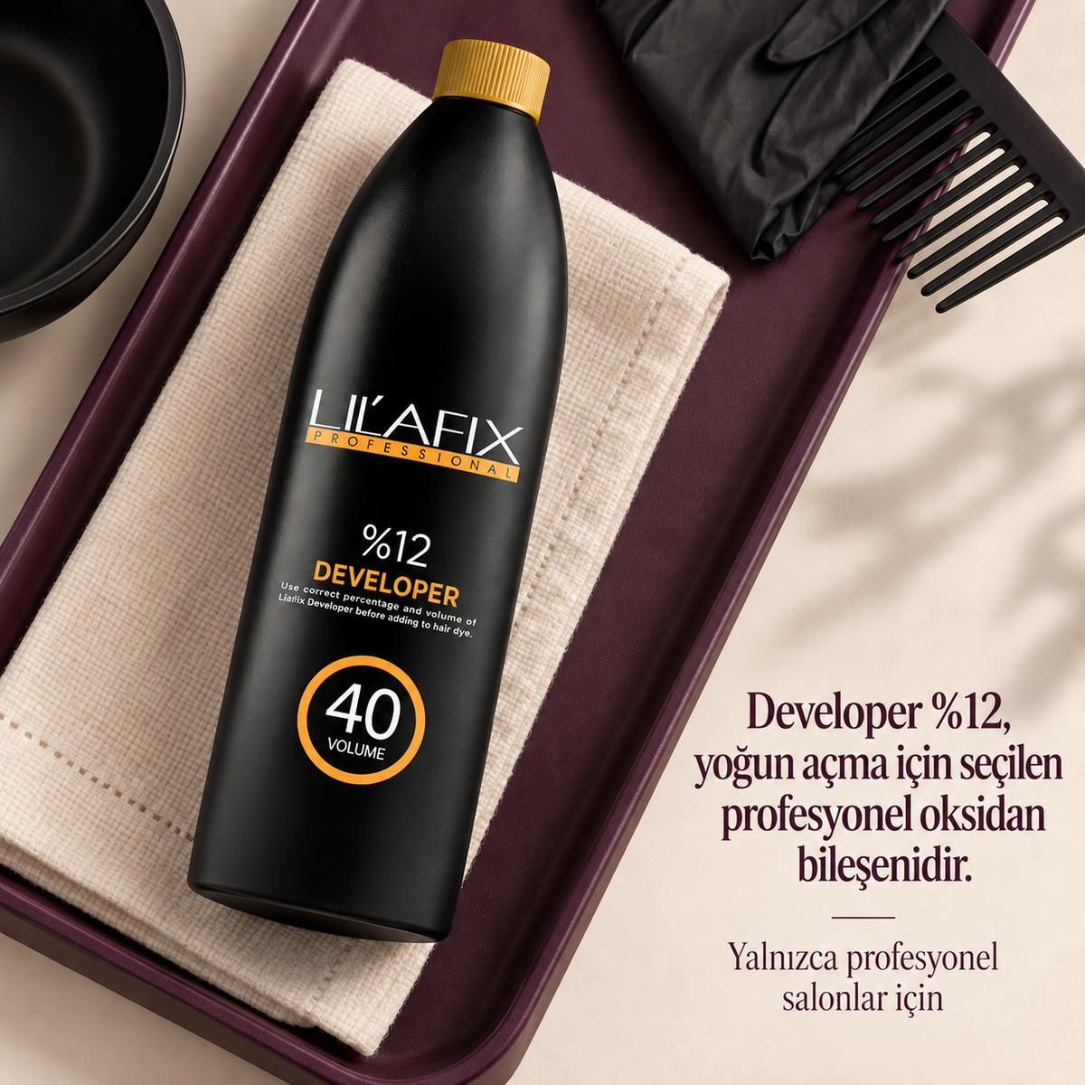 Lilafix Developer %12 — 40 vol — Developer %12, yoğun açma için seçilen profesyonel oksidan bileşenidir.
