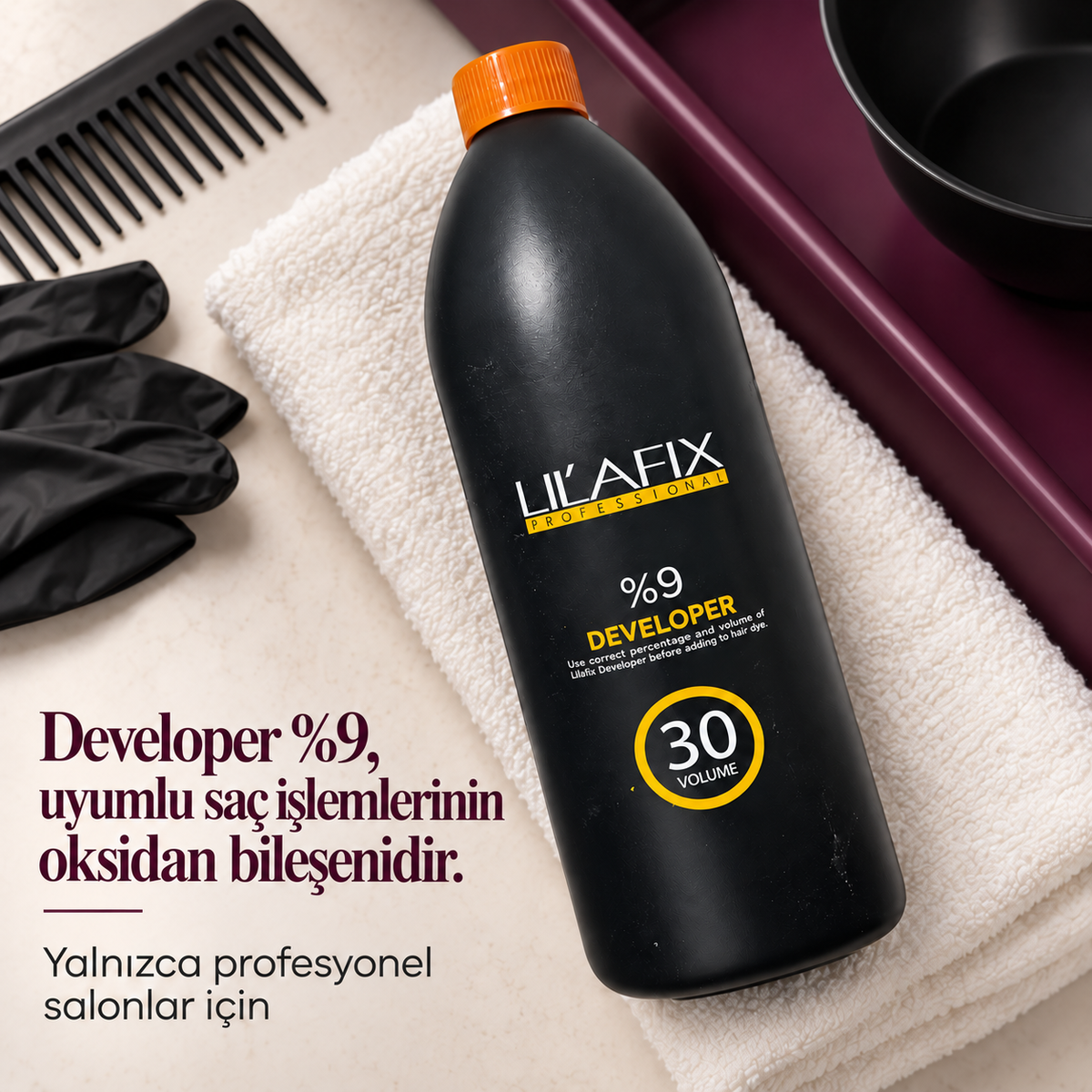 Lilafix Developer %9 — 30 vol — Developer %9, uyumlu saç işlemlerinin oksidan bileşenidir.