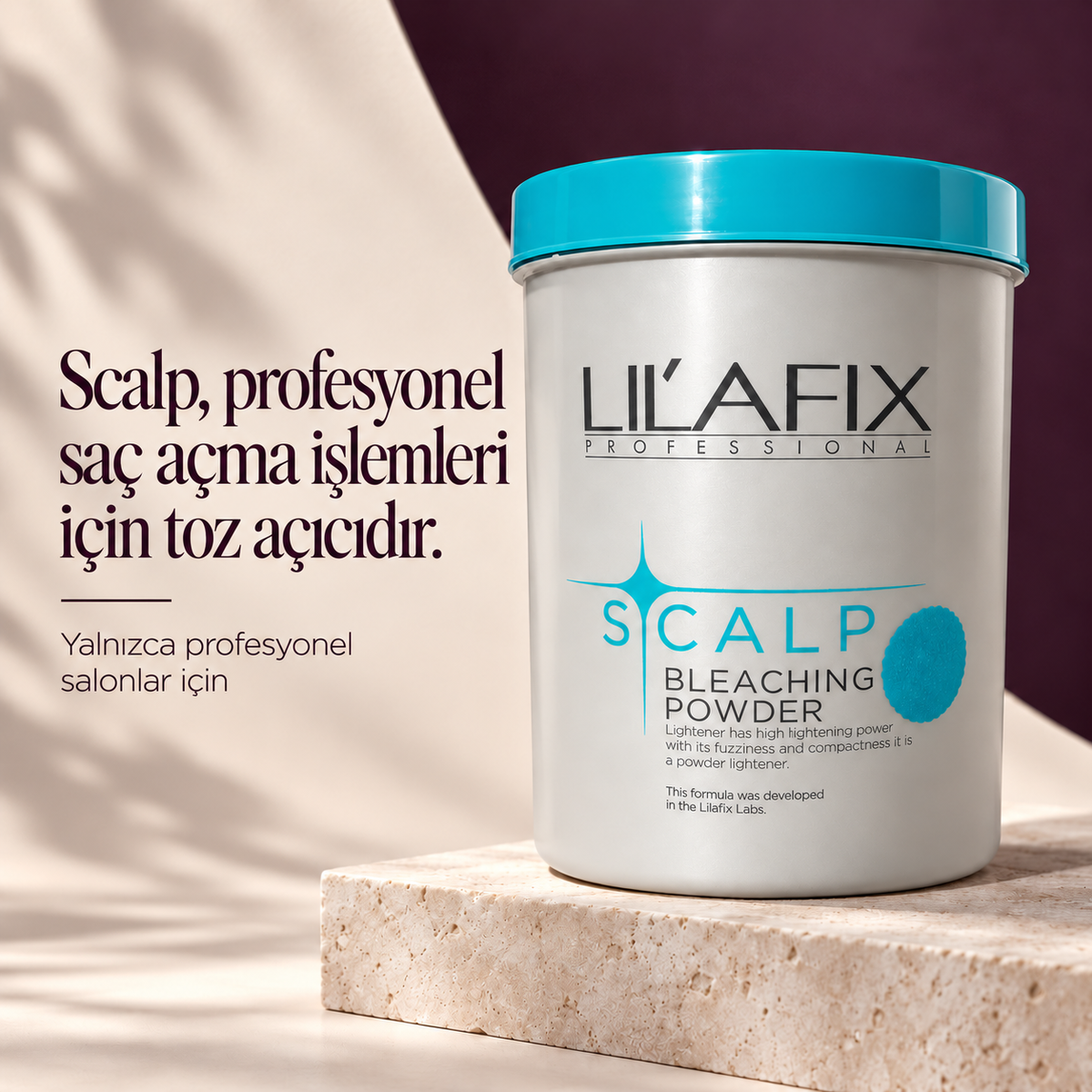 Lilafix Scalp Bleaching Powder — Toz Saç Açıcı — Scalp, profesyonel saç açma işlemleri için toz açıcıdır.