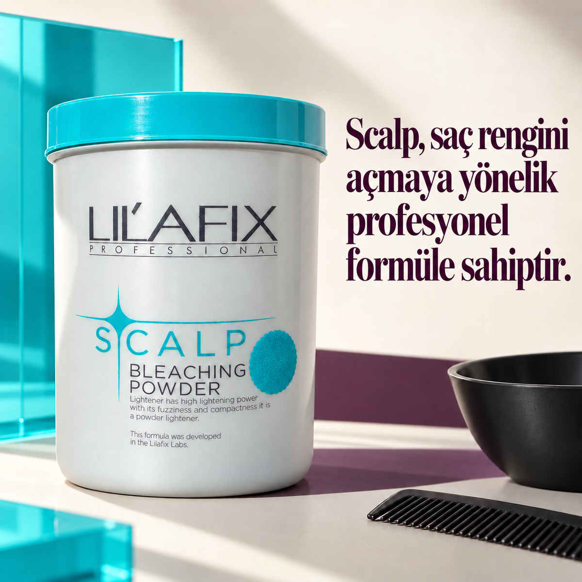Lilafix Scalp Bleaching Powder — Toz Saç Açıcı — Scalp, saç rengini açmaya yönelik profesyonel formüle sahiptir.