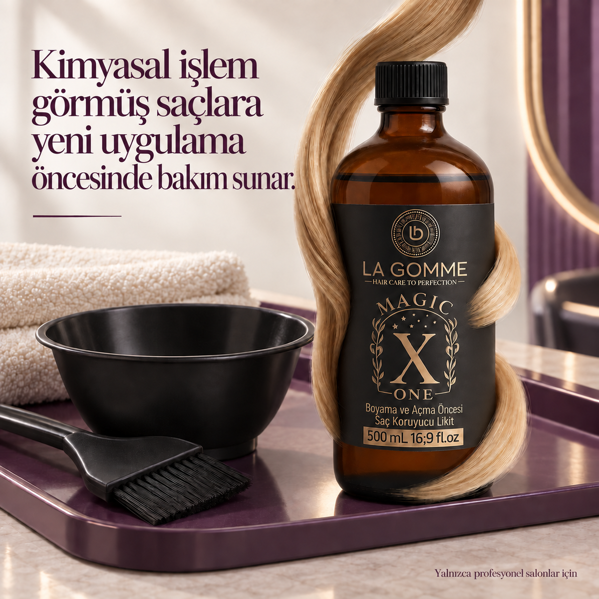 La Gomme Magic X One — Kimyasal işlem görmüş saçlara yeni uygulama öncesinde bakım sunar.