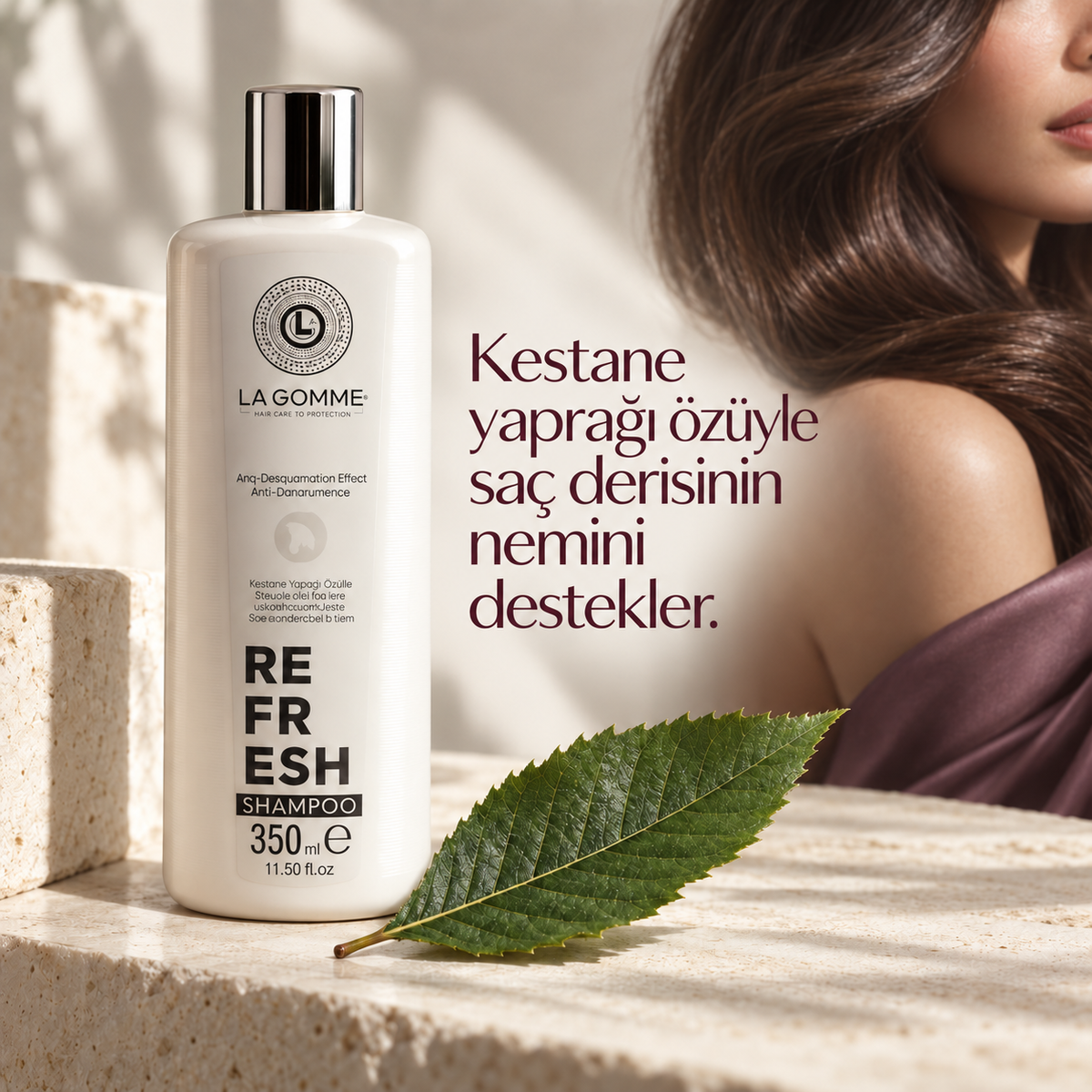 Refresh — Şampuan — Kestane yaprağı özüyle saç derisinin nemini destekler.